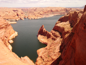 The view of Lake Powell from Hole in the Rock.