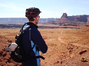 Jason Reppart looks out over the White Rim Trail