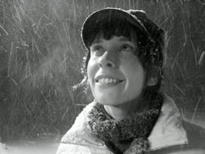 Callista Pearson in the snowfall. Photo: Jared Hargrave