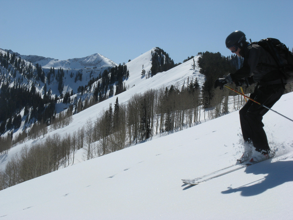Backcountry skiing on Silver Fork Canyon's eastern aspects. Photo: Mason Diedrich