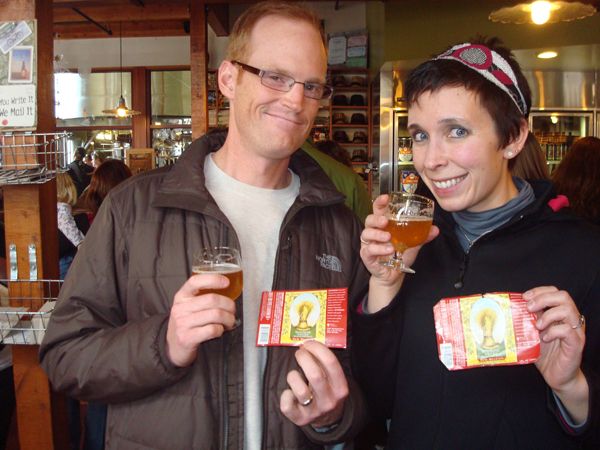 Me and Callista with our "Golden Tickets" and free samples.