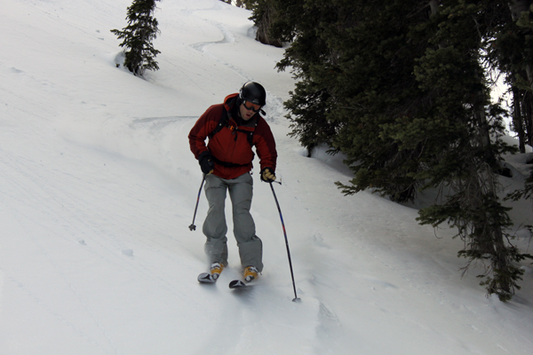 Adam Symonds finds surprisingly good snow in Cardiff Fork.