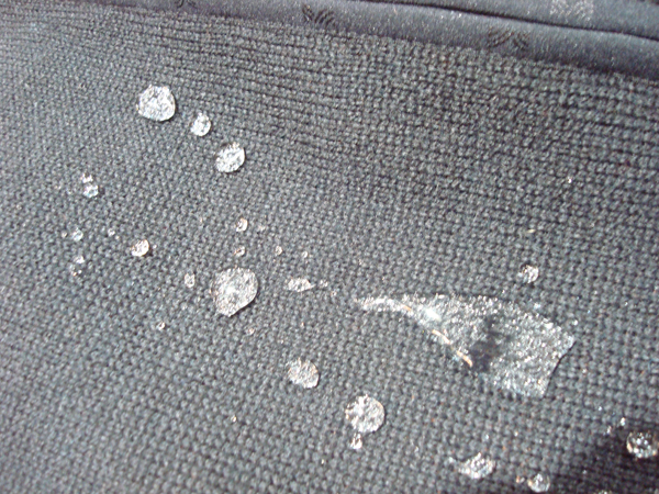 Water beads up on Dale of Norway KnitShell Jacket.
