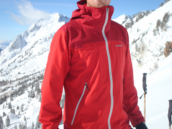 Wearing the Patagonia Ascensionist while backcountry skiing.