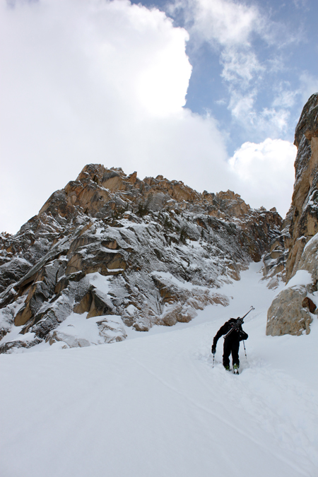 Bootpacking into the Heyburn Couloir.