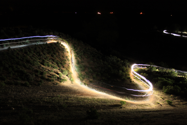 The first six hours are of the race are illuminated by bike lamps.