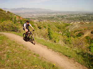 Biking up Clarks Trail in Corner Canyon. Rider: Jason Reppart