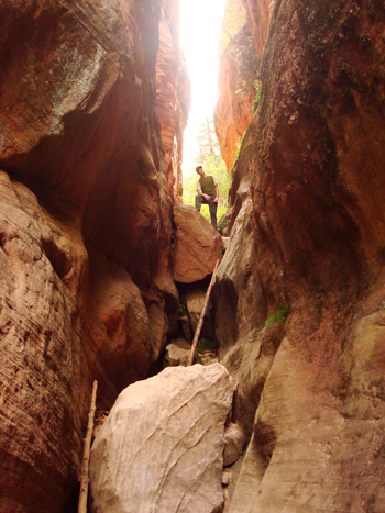 There is some scrambling involved in Hidden Canyon.