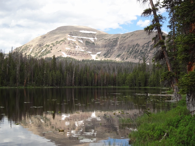 Mount Agassiz reflects in the waters of Wyman Lake