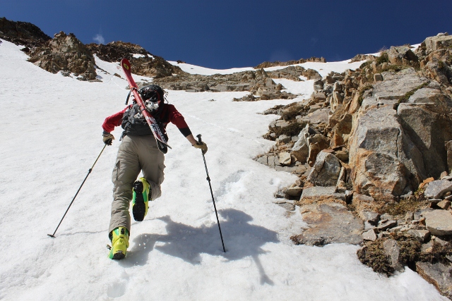 Justin Lozier nears the top of White Pine Ridge.