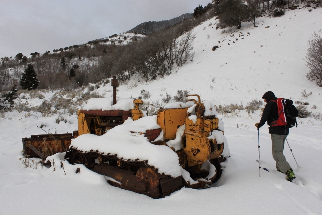 Ancient snowcat? Relics from a bygone era hold vigil at Serviceberry Canyon. (Photo: Jared Hargrave - UtahOutside.com)