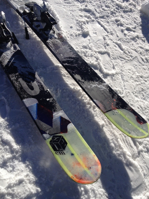 Those wily, edgeless tails of the Solomon Rocker 2 108 skis. (Photo: Jared Hargrave - UtahOutside.com)