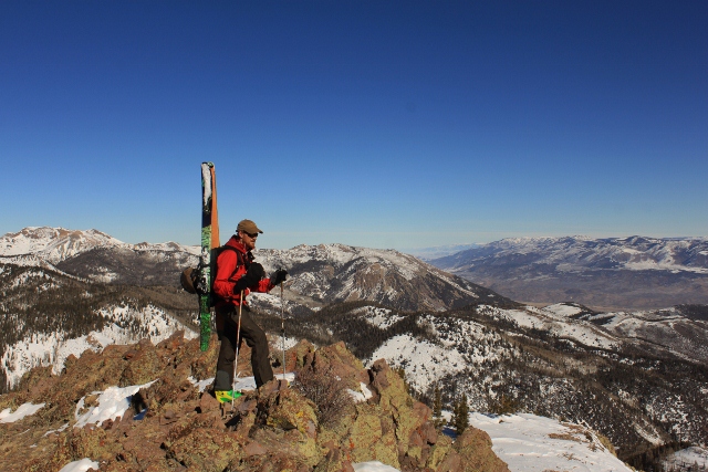 The author nears the rock-strewn, wind scoured top of City Creek Peak. (Photo: Adam Symonds)