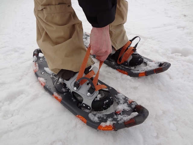 All of Easton's snowshoes feature a simple, one strap adjustment (photo Ryan Malavolta)