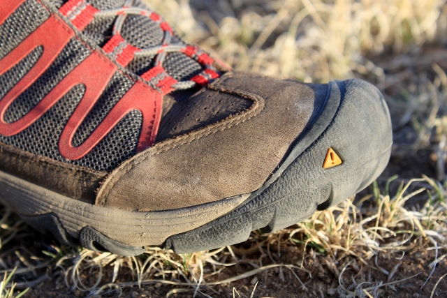 The Keen Verdi WP has their classic rubber toe bumpers. (Photo: Jared Hargrave - UtahOutside.com)