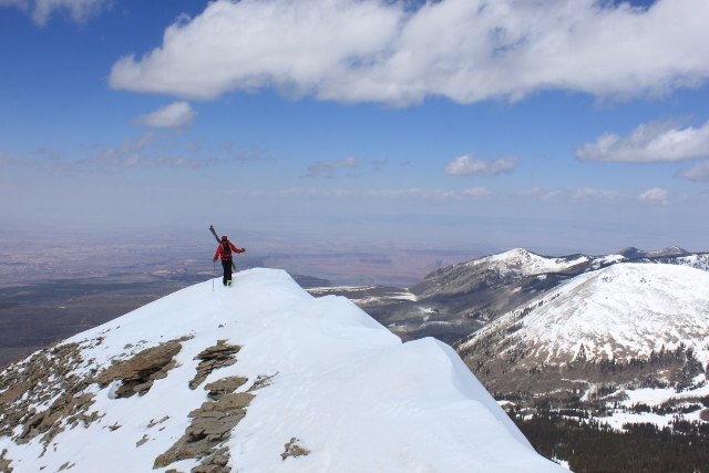 The author traverses Mount Mellenthin's summit ridge. (Photo: Adam Symonds)