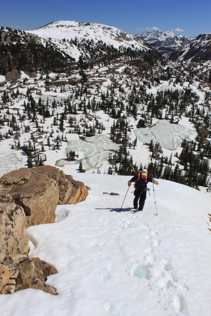 Adam Symonds climbs up the north ridge of Mount Watson. (Photo: Jared Hargrave - UtahOutside.com)
