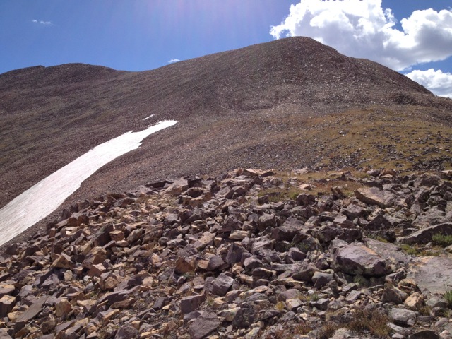 The rocky summit ridge, Tokewanna Peak is the high point in the upper left (Photo: Dave Thieme)