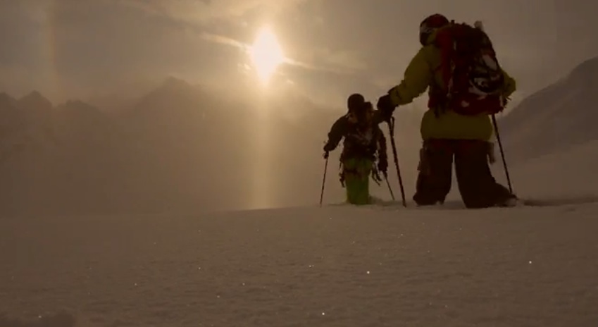 Screen grab from the new backcountry ski movie "Elevation" by Powderwhore Productions.
