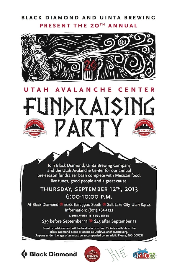 20th annual Utah Avalanche Center Fall Fundraiser Party