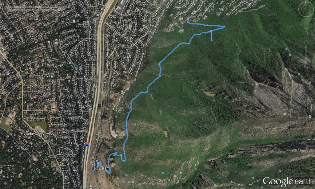 GPS track of the new Thousand Oaks section of the Bonneville Shoreline Trail.