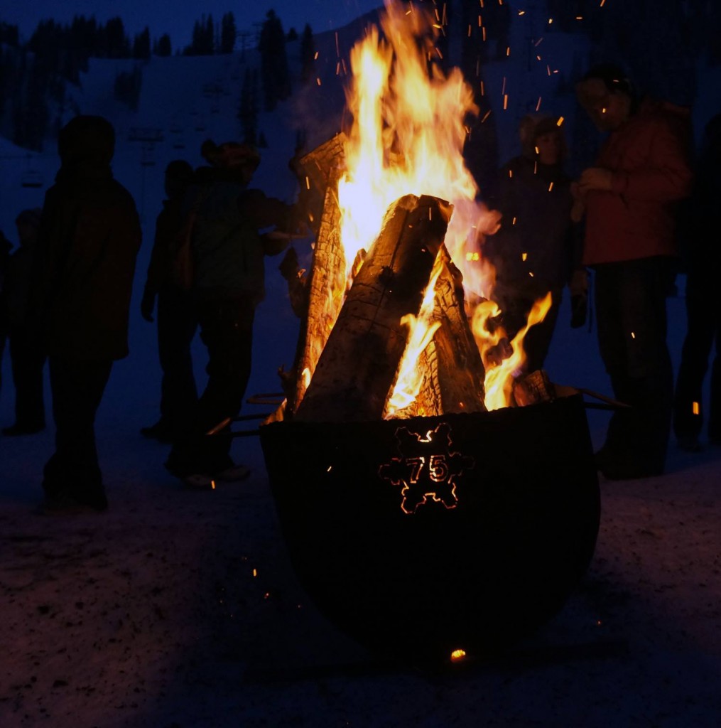 A bonfire at Alta's New Years Eve celebration at Torchlight Parade. (Photo: Alta)
