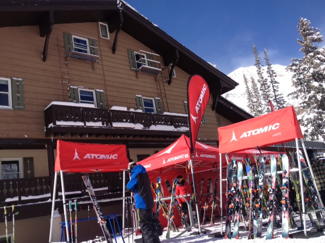 The Atomic crew was out in force at Alta slinging new Atomic skis on a bluebird day. (Photo: Jared Hargrave - UtahOutside.com)