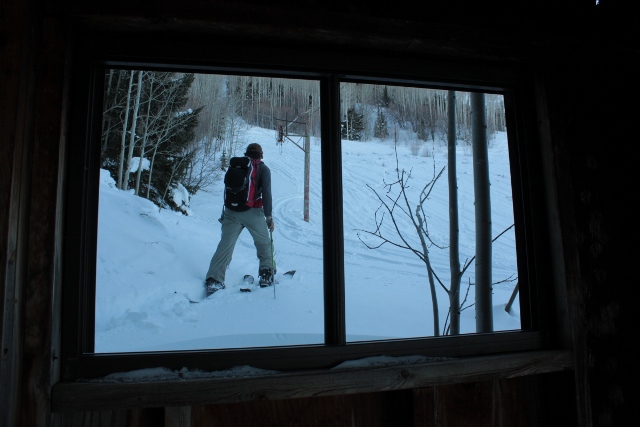 Skinning up the Old Blue Mountain ski resort is like ski-touring through a ghost town as lift shacks still stand guard. (Photo: Jared Hargrave - Utah Outside.com)