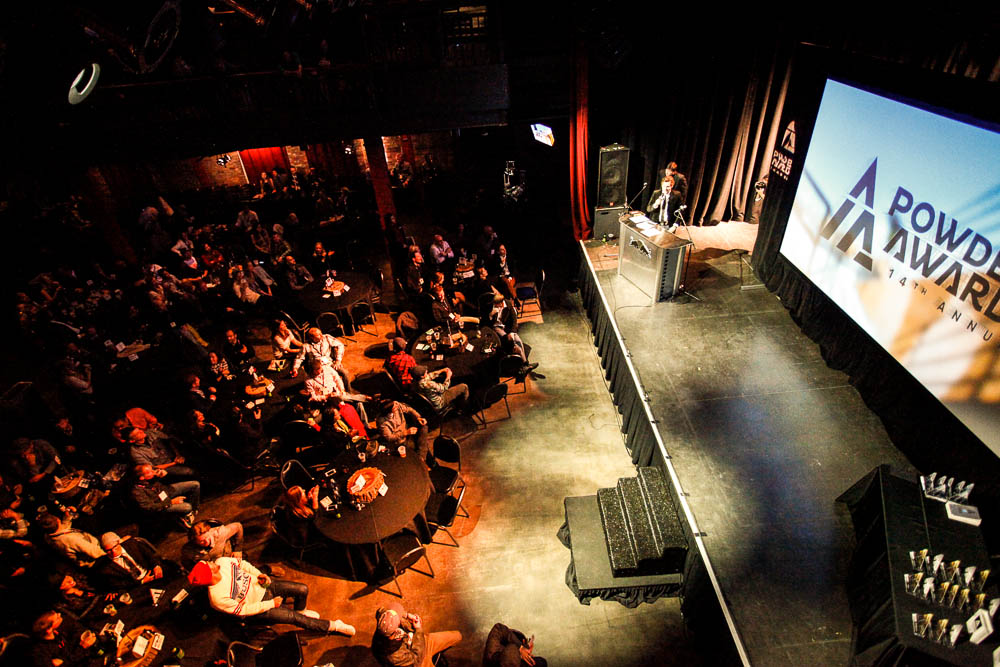 It was a packed house at the 14th Annual Powder Awards at The Depot in Salt Lake City. (Photo courtesy: Powder Magazine)
