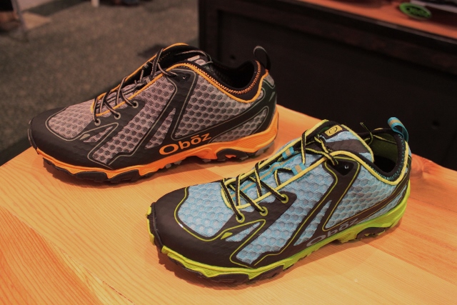 The mens and womens Oboz Helium shoes at Outdoor Retailer 2014 Winter Market. (Photo: Jared Hargrave - UtahOutside.com)