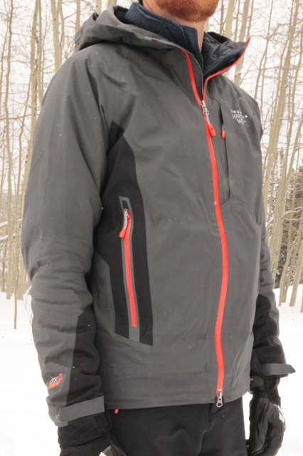 The Mountain Hardwear Sitzmark jacket looks sharp in the mountains.  (Photo: Lexi Dowdall)