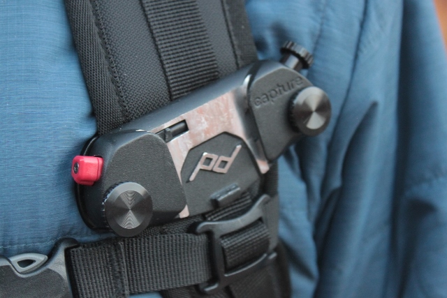 The Capture Pro without the ARCA plate. It uses two screws to sandwich around the backpack strap. (Photo: Jared Hargrave - UtahOutside.com)