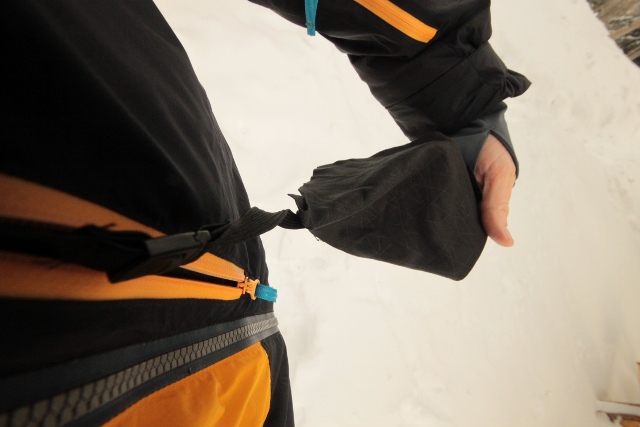 The Atomic Cliffline Stormfold Jacket has resort-specific features such as a goggle wipe and lift ticket holder. (Photo: Jared Hargrave - UtashOutside.com)