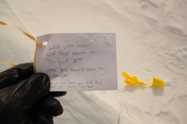 A message to heaven meant for a little boy found its final resting place on the summit of Box Elder Peak. (Photo: Jared Hargrave - UtahOutside.com)