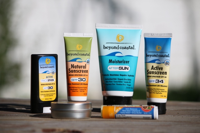 Beyond Coastal skin care products includes sunscreen, lip balm and after sun moisturizer. (Photo: Jared Hargrave - UtahOutside.com)