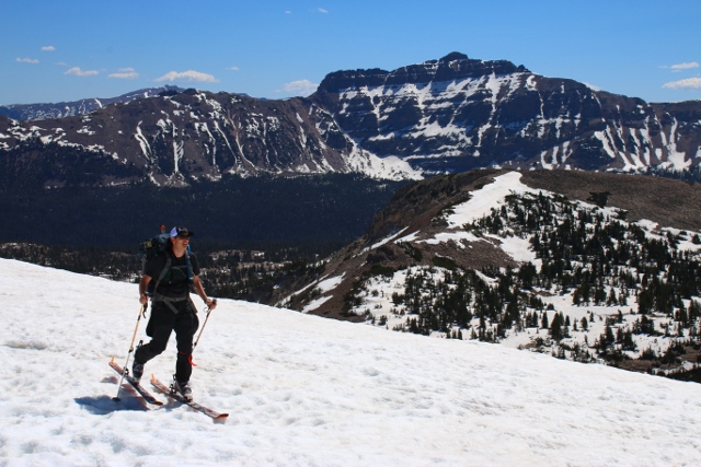 Mason skins on the broad summit of Mount Marsell in the Uinta Mountains. (Photo: Jared Hargrave - UtahOutside.com)