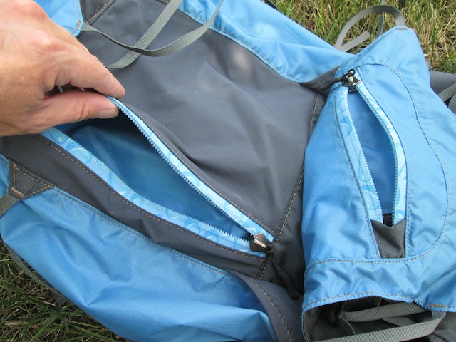 The back panel pulls off to reveal two hidden zipper pockets for storing maps and other things you need to keep handy. (photo: Ryan Malavolta)
