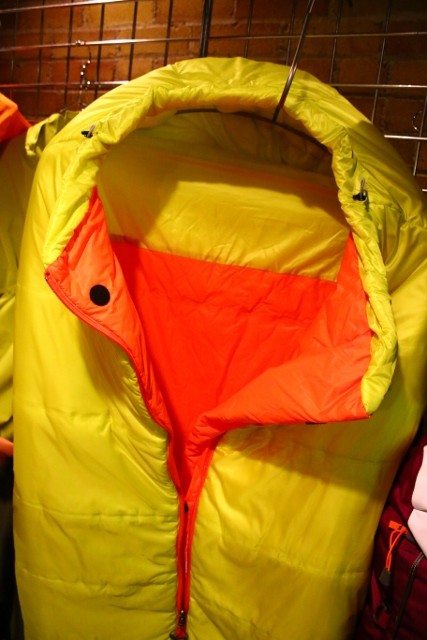 The Mountain Hardwear HyperLamina sleeping bag on display at Outdoor Retailer 2014 Summer Market. (Photo: Jared Hargrave - UtahOutside.com)