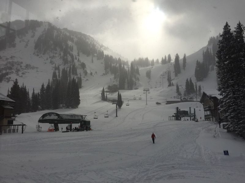 Alta was a ghost town as the resort closed on the Sunday after opening day due to intense avalanche conditions. (Photo: Brian McKenna)