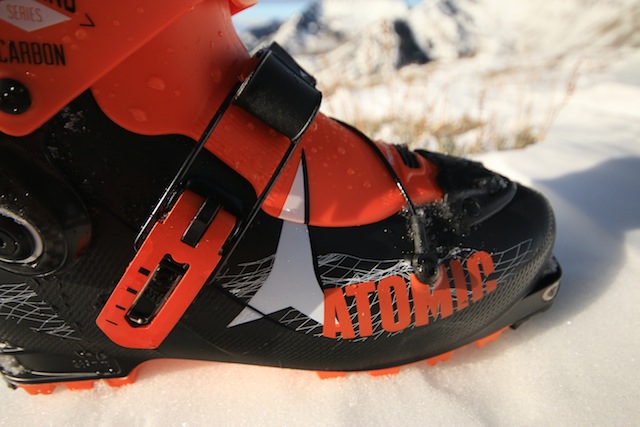 Another angle on the Backland Carbon forefoot. There are two setting for threading the buckle cable for a tighter or looser fit. (Photo: Jared Hargrave - UtahOutside.com)