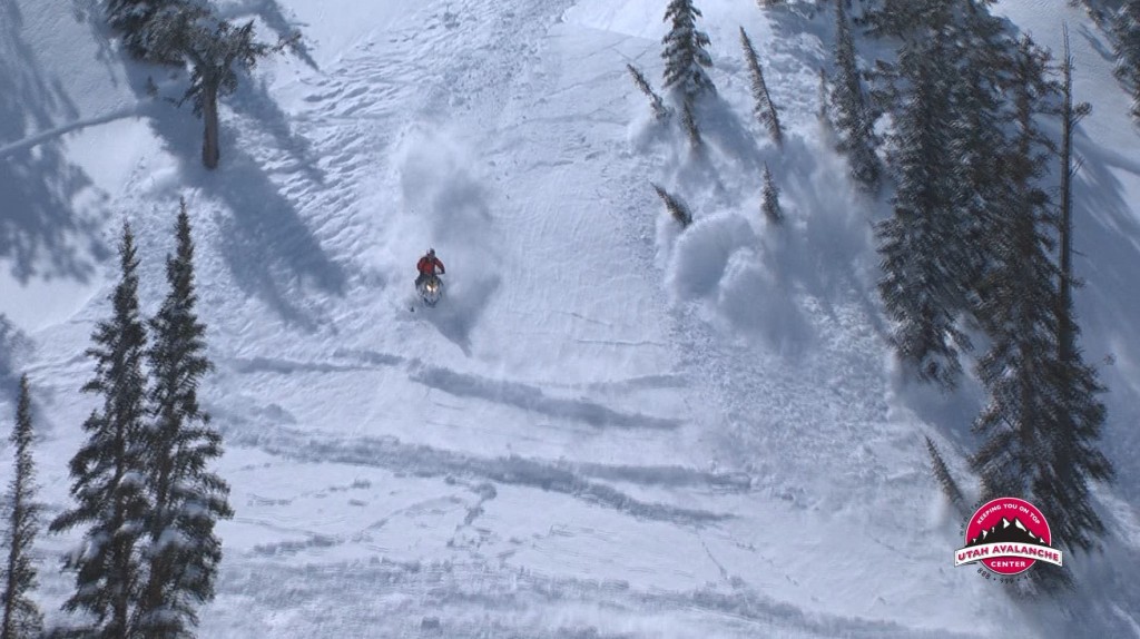 Screen grab from the KSL Outdoors episode about snowmobile avalanche safety with the Utah Avalanche Center. 