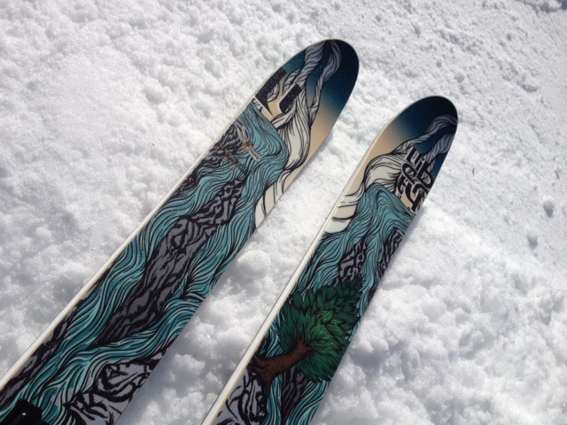 The Liberty Sequence are all-mountain skis that, after review, I'd say are Jack of  "All Trades, Master of None." They feature bamboo cores, sidewall construction, Stealth Rocker, and art-museum worthy top sheets. (Photo: Jared Hargrave - UtahOutside.com)