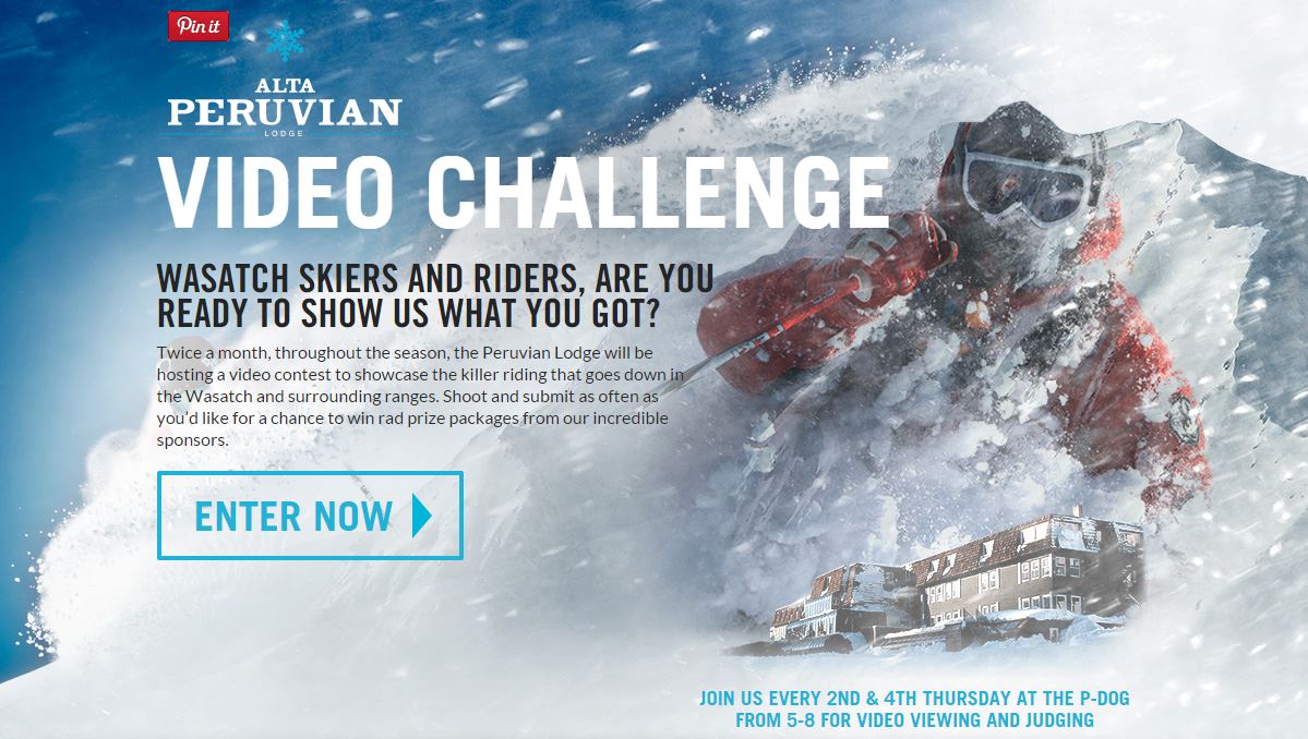 The Alta Peruvian Lodge Video Challenge will be held every 2nd and 4th Thursday for the rest of the ski season. Enter now!