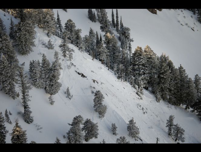 The avalanche that took the life of a Morgan County snowboarder at Snowbasin on Wednesday, March 4. (Photo: KSL 5 TV.)