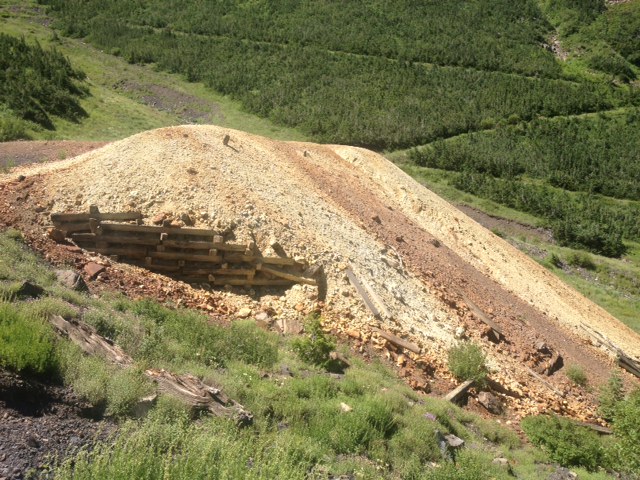 Tailings pile at the Wasatch Mine, three miles up Mineral Fork. (Photo: Jared Hargrave - UtahOutside.com)