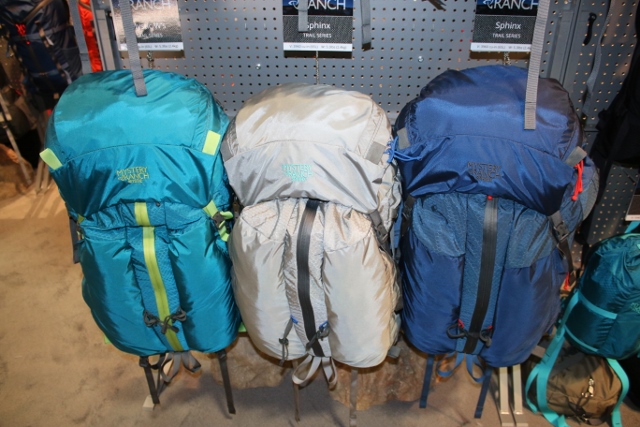 Mystery Ranch Trail packs include the Sphinx (center and right) at Outdoor Retailer 2015 Summer Market. (Photo: Jared Hargrave - UtahOutside.com)