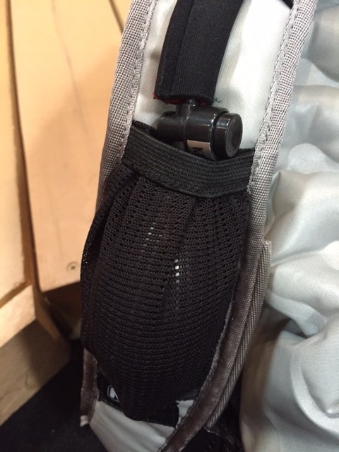 A closer look at the Air Frame pump on the Klymit Splash 25 waterproof pack. (Photo: Jared Hargrave - UtahOutside.com)