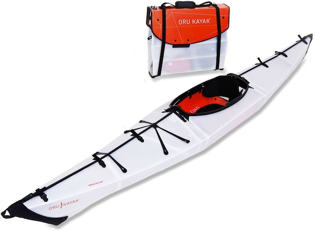 The Oru Kayak folds down to the size of an artists portfolio and unfolds into a boat in mere minutes. 