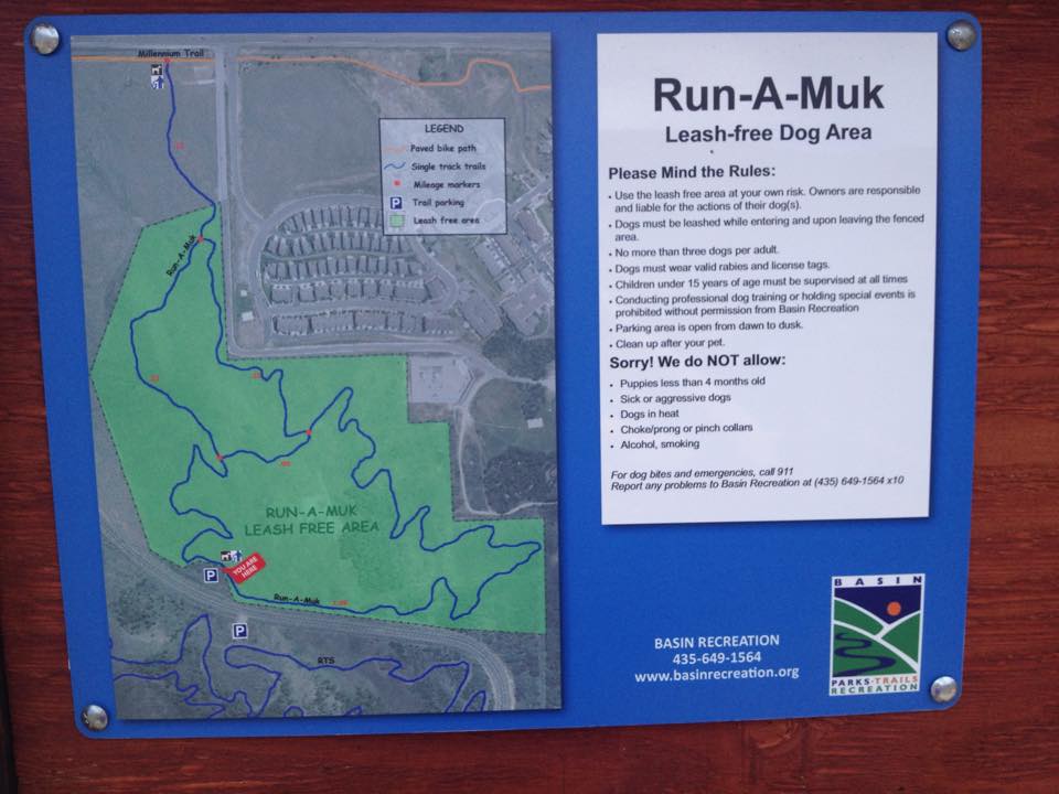 A look at the Run-A-Muk trail map at Kimball Junction where two miles of trail lets people hike with their dogs. (Photo: Callista Pearson, UtahOutside.com)
