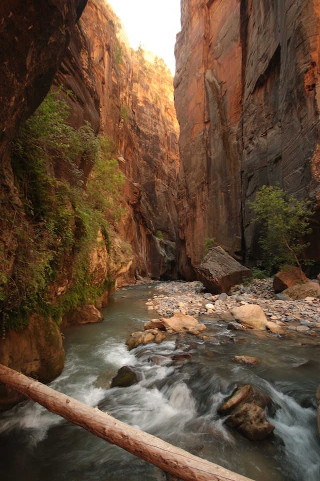 The further down canyon in the Zion Narrows you go, the prettier it gets. (Photo: Jared Hargrave - UtahOutside.com)